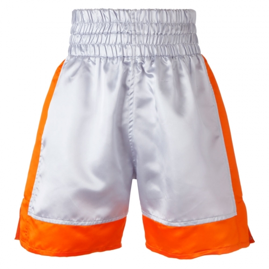 SILVER WITH ORANGE HOOPS  STRIPES BOXING SHORTS